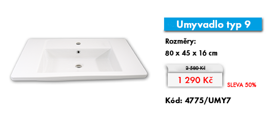 Umyvadlo typ 9 - 80 x 45 x 16 cm